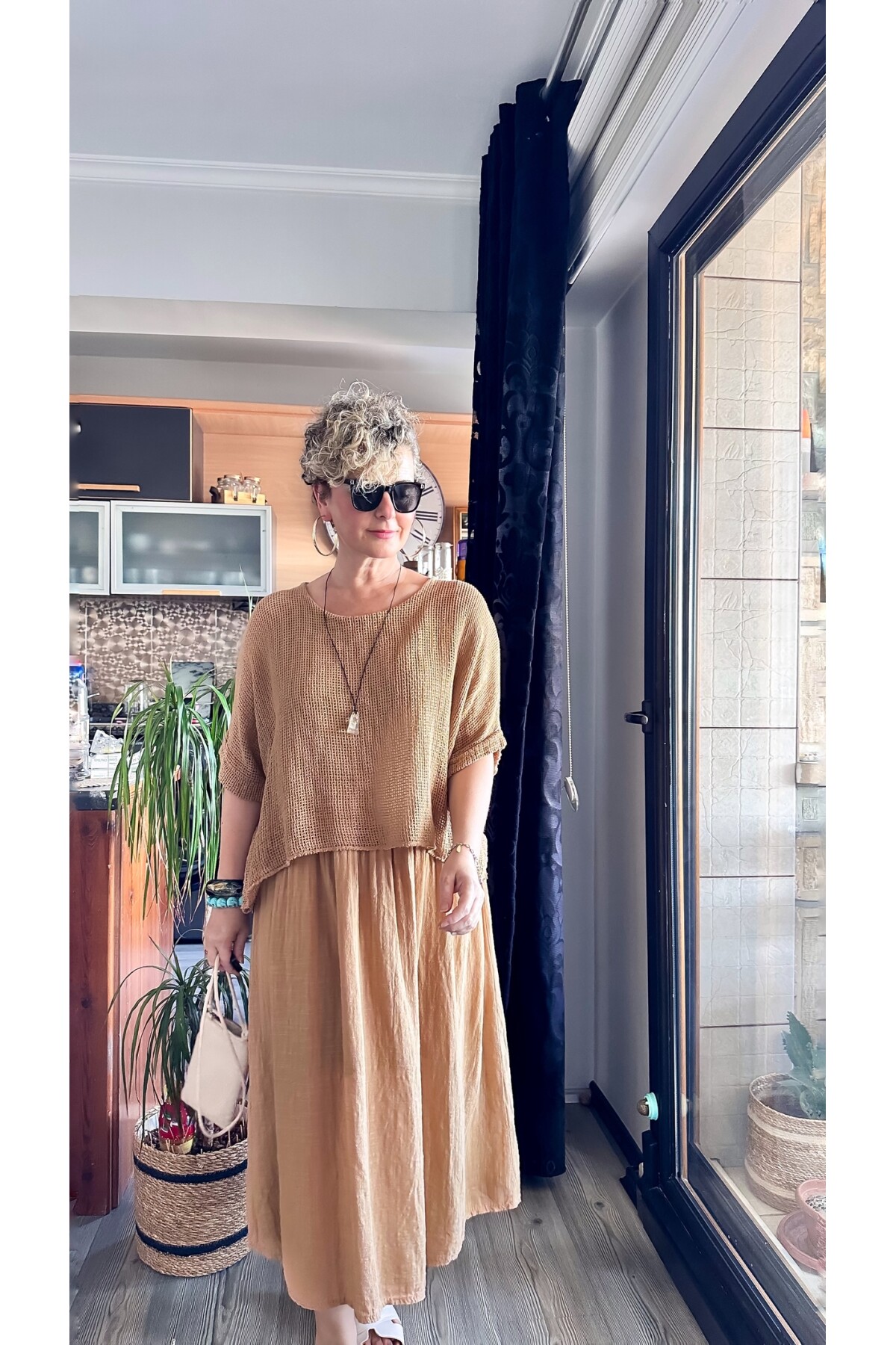 Abitare İtalyan Fisto File Detay Vip Elbise Cappucino