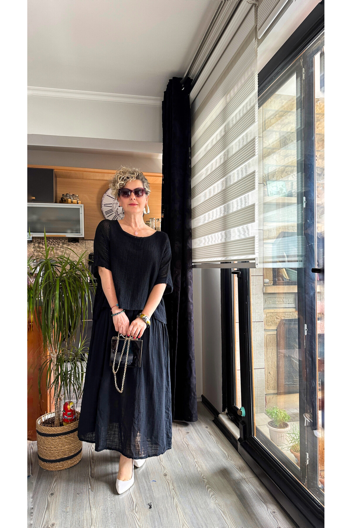 Abitare İtalyan Fisto File Detay Vip Elbise Siyah