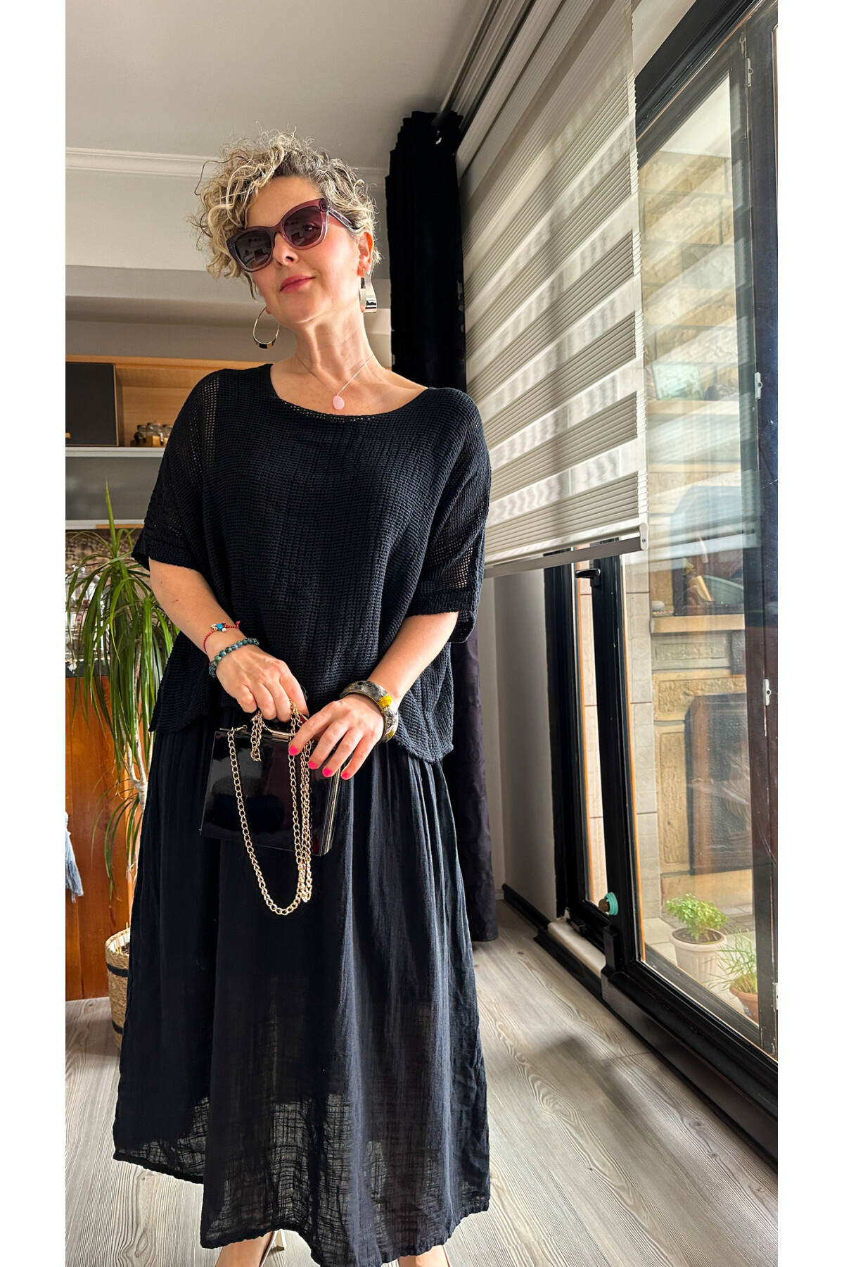 Abitare İtalyan Fisto File Detay Vip Elbise Siyah