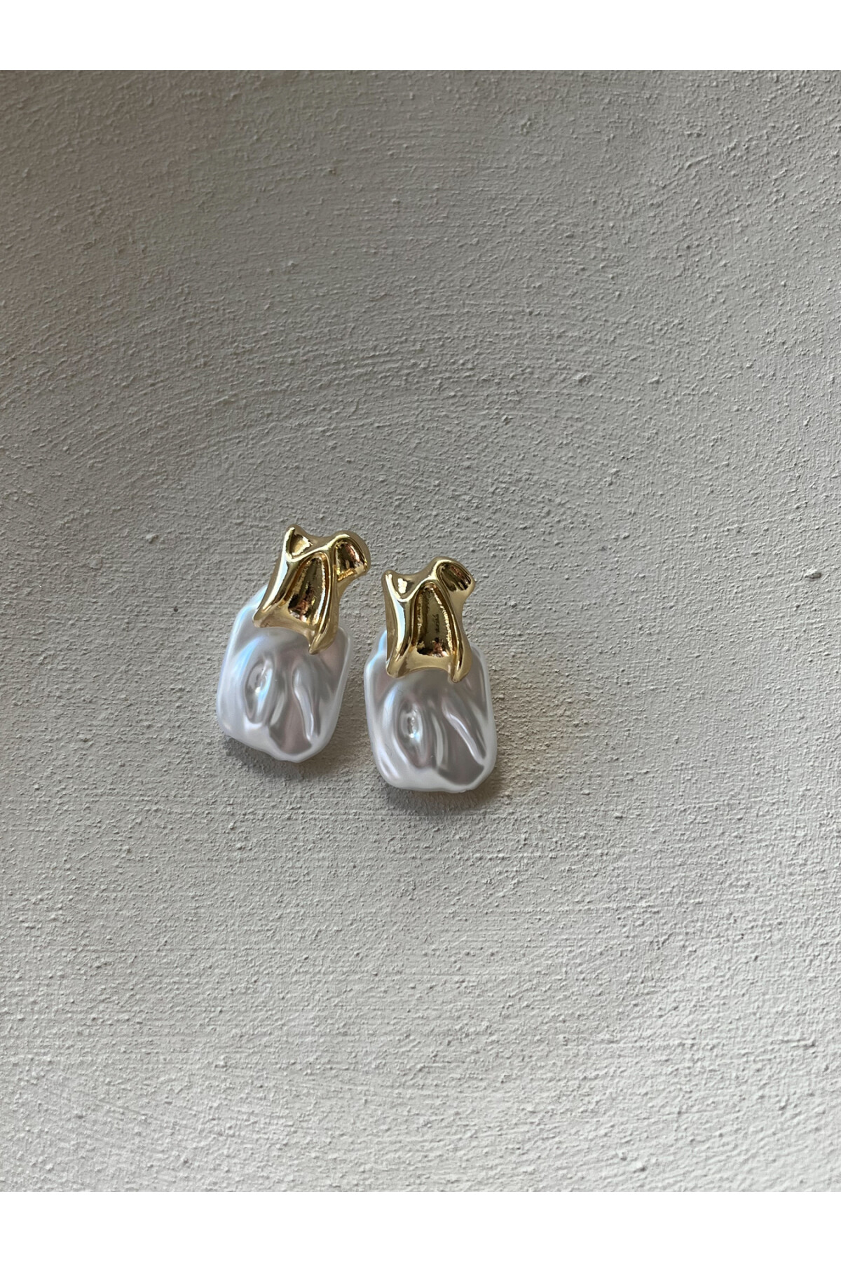 Kare İnci Gold Küpe