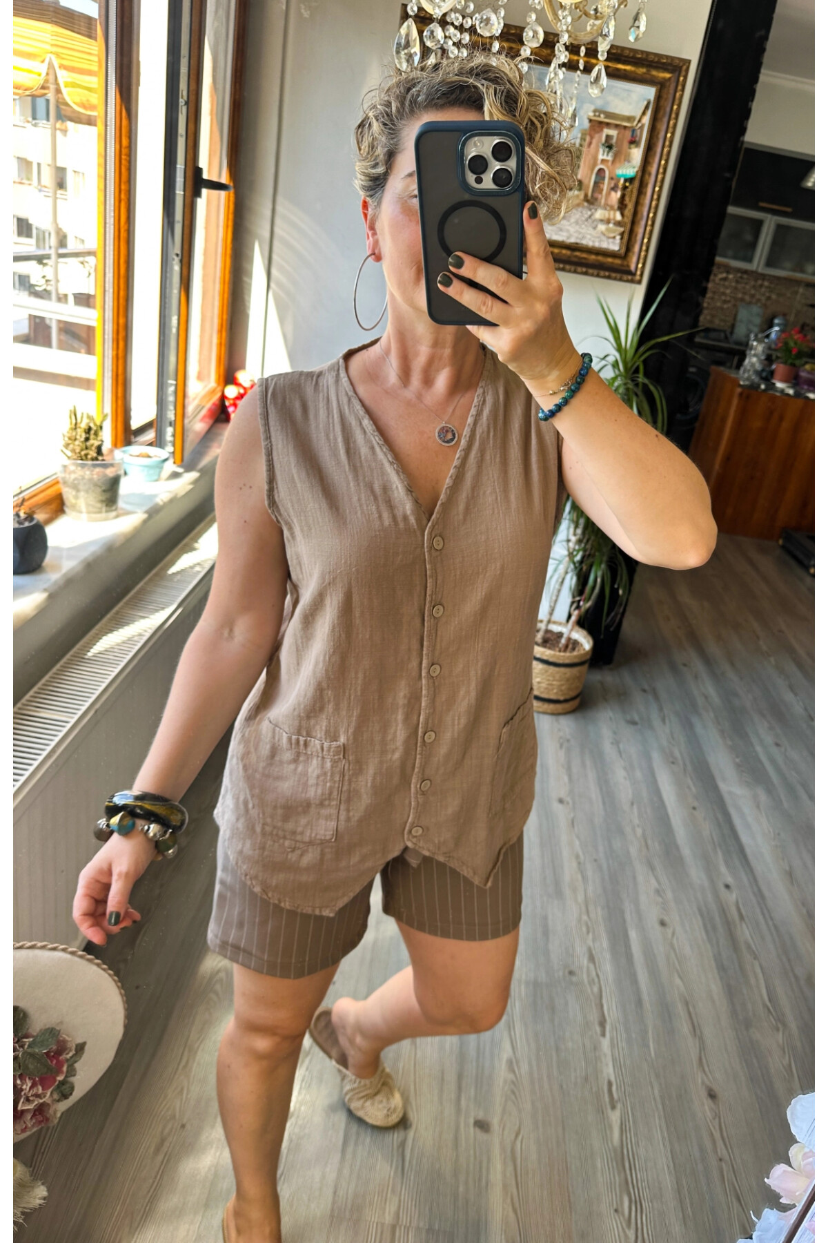 Nepa Tasarım Bluz Yelek Vizon