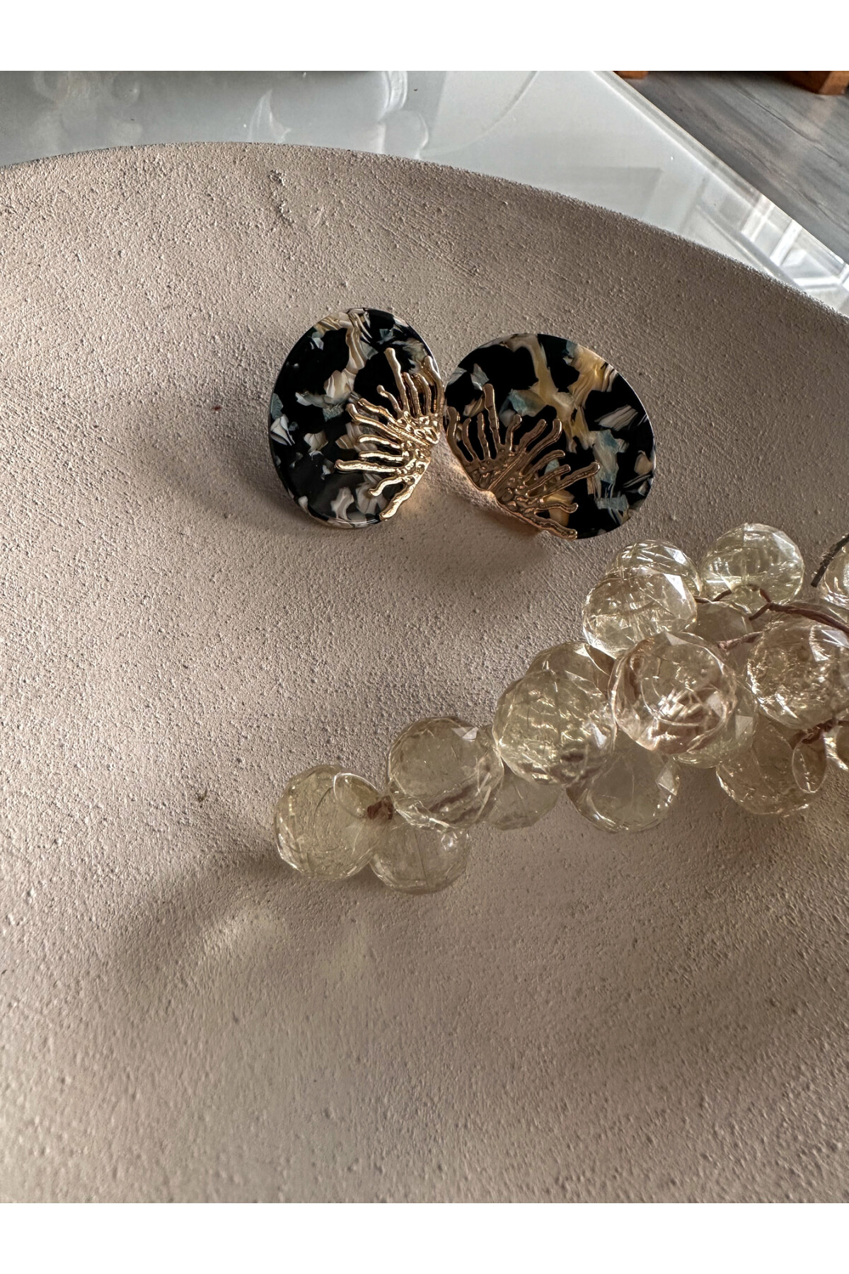 Abardi Akrilik Küpe Siyah