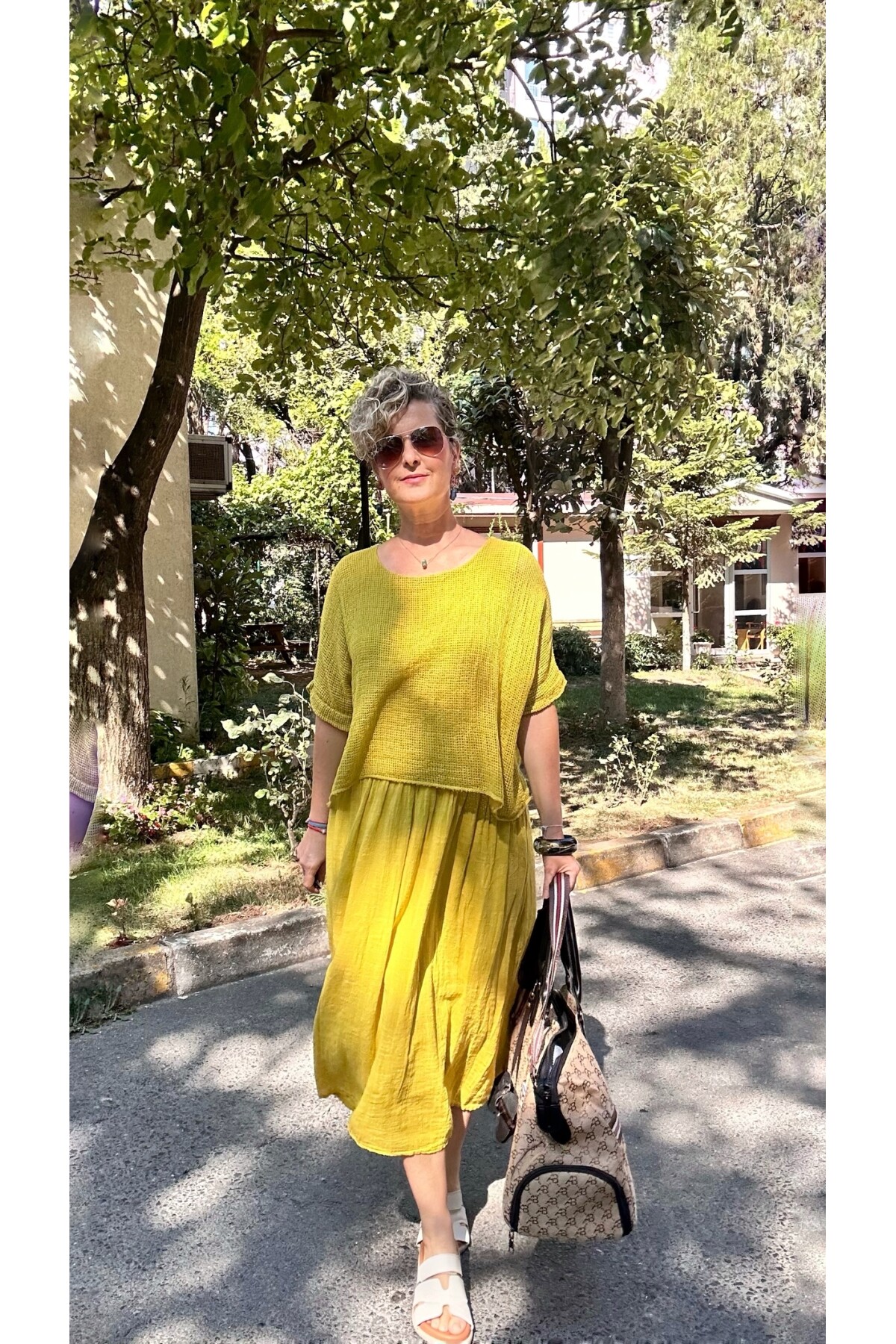 Abitare İtalyan Fisto File Detay Vip Elbise Hardal