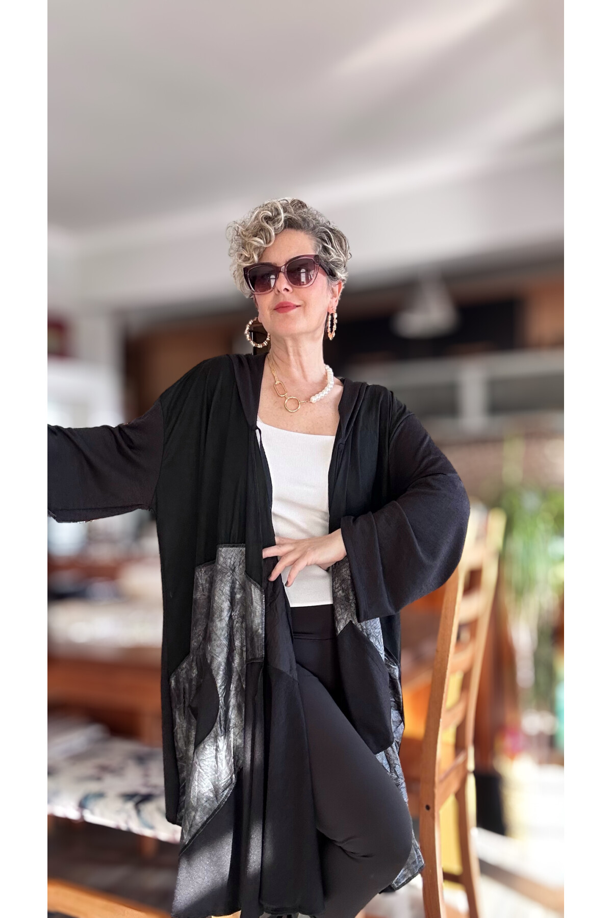 Belissa Tasarım Kapşon Detay Asimetrik Hırka