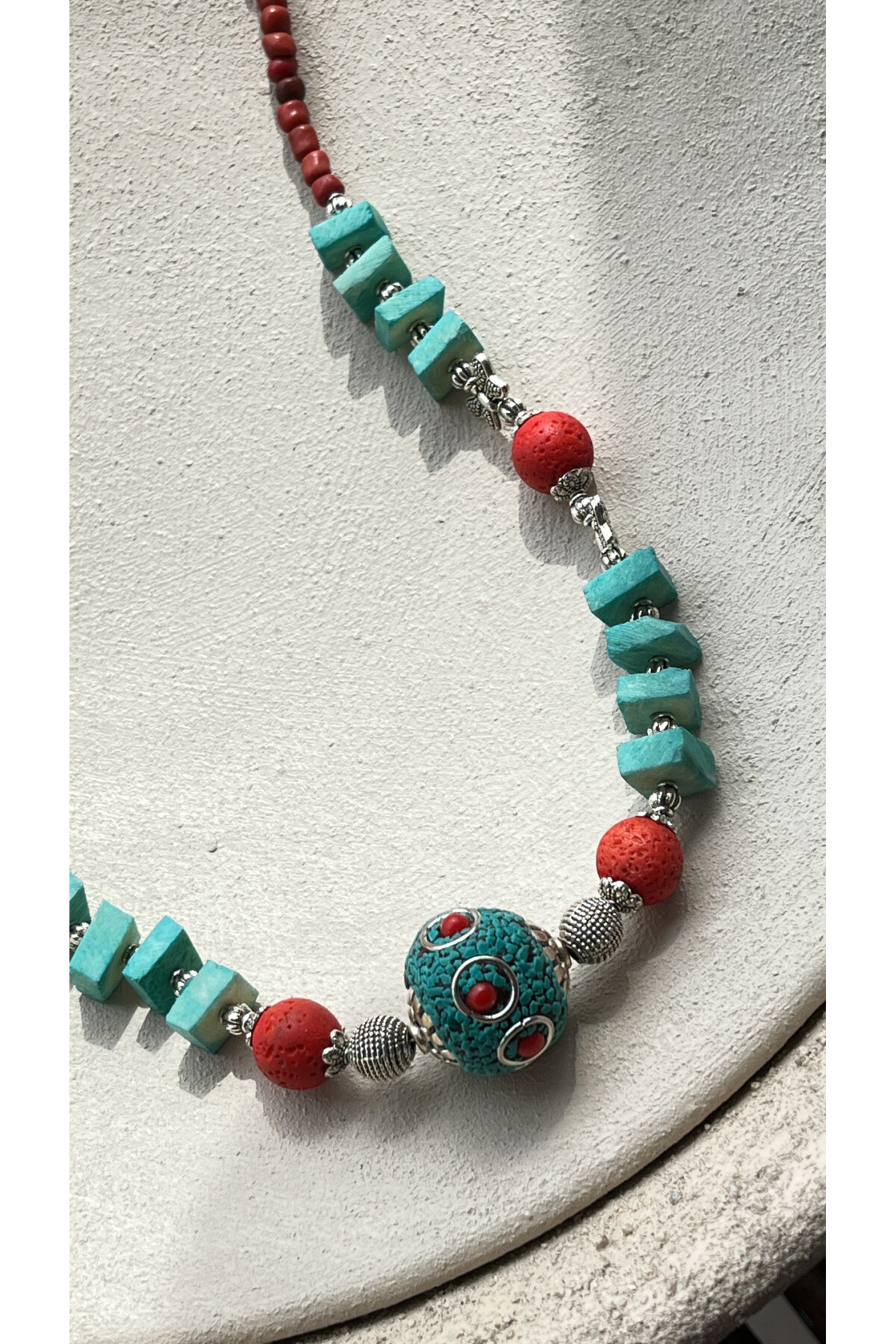 Chic Doğal Taş Etnik Kolye