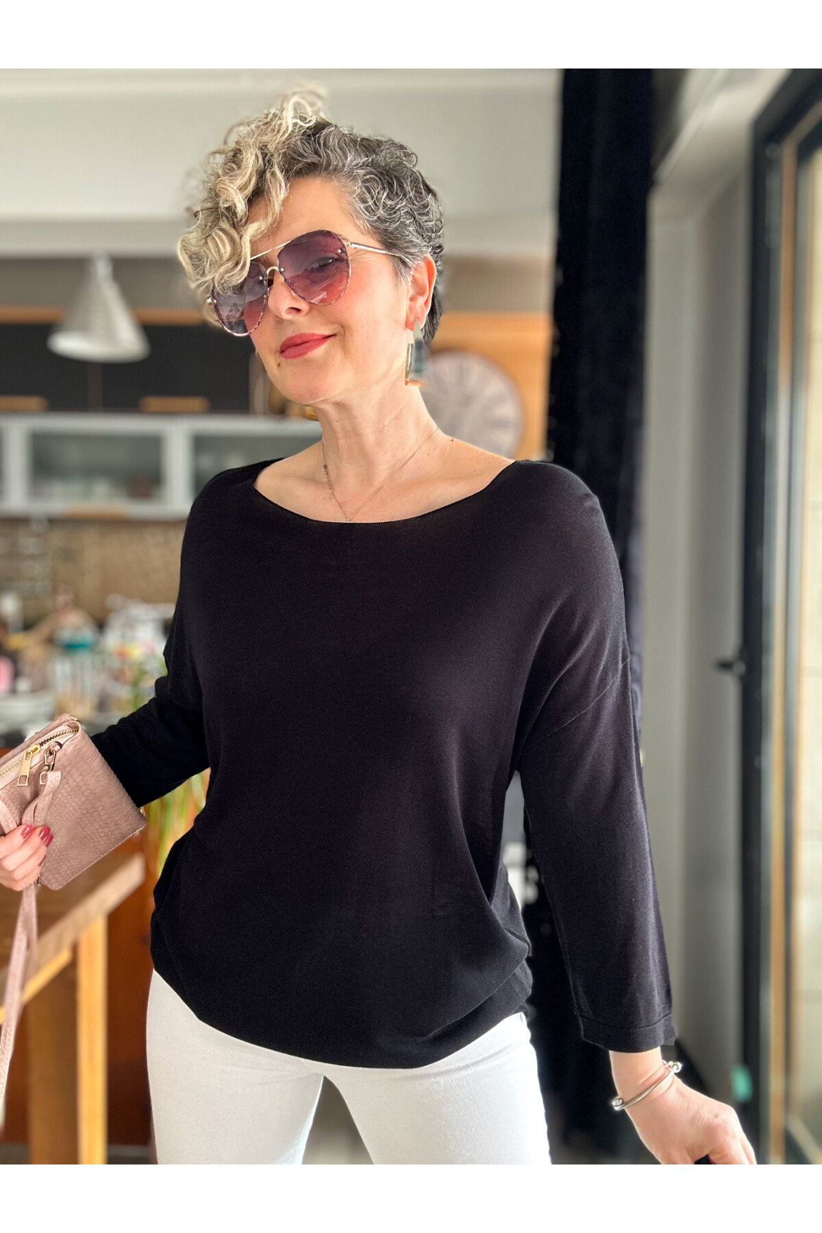 Cuppa Yuvarlak Yaka Mevsimlik Basic Siyah