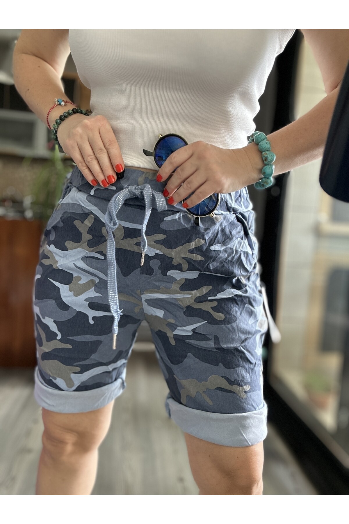 Fammy İtalyan Kamuflaj Şort Jean Renk
