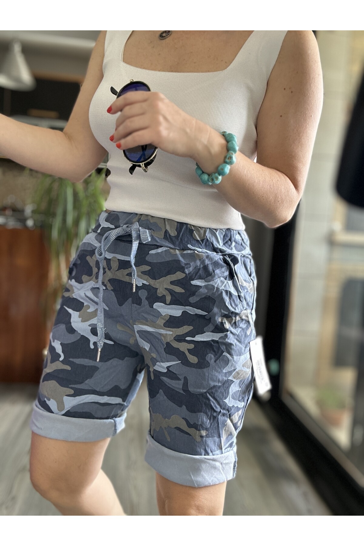 Fammy İtalyan Kamuflaj Şort Jean Renk