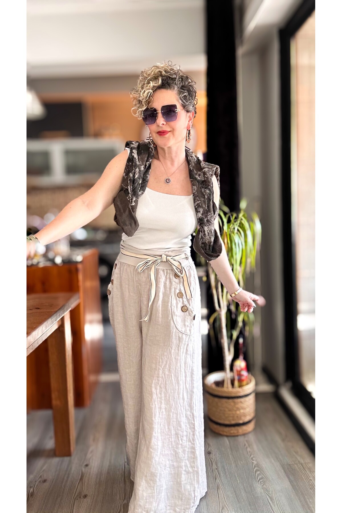 Henry İtalyan Cep Düğme Detay Pantolon Beige