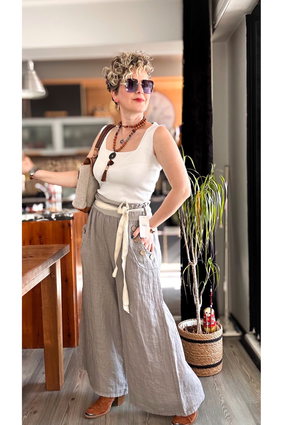 Henry İtalyan Cep Düğme Detay Pantolon Fango