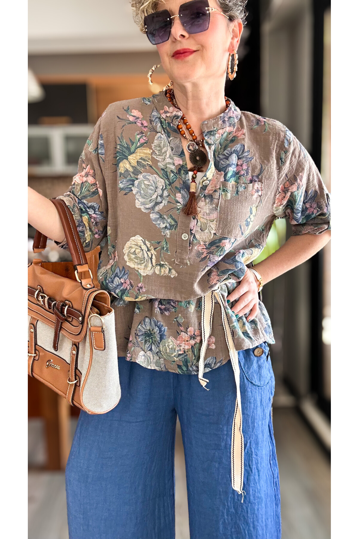 Henry İtalyan Cep Düğme Detay Pantolon Jean Mavi