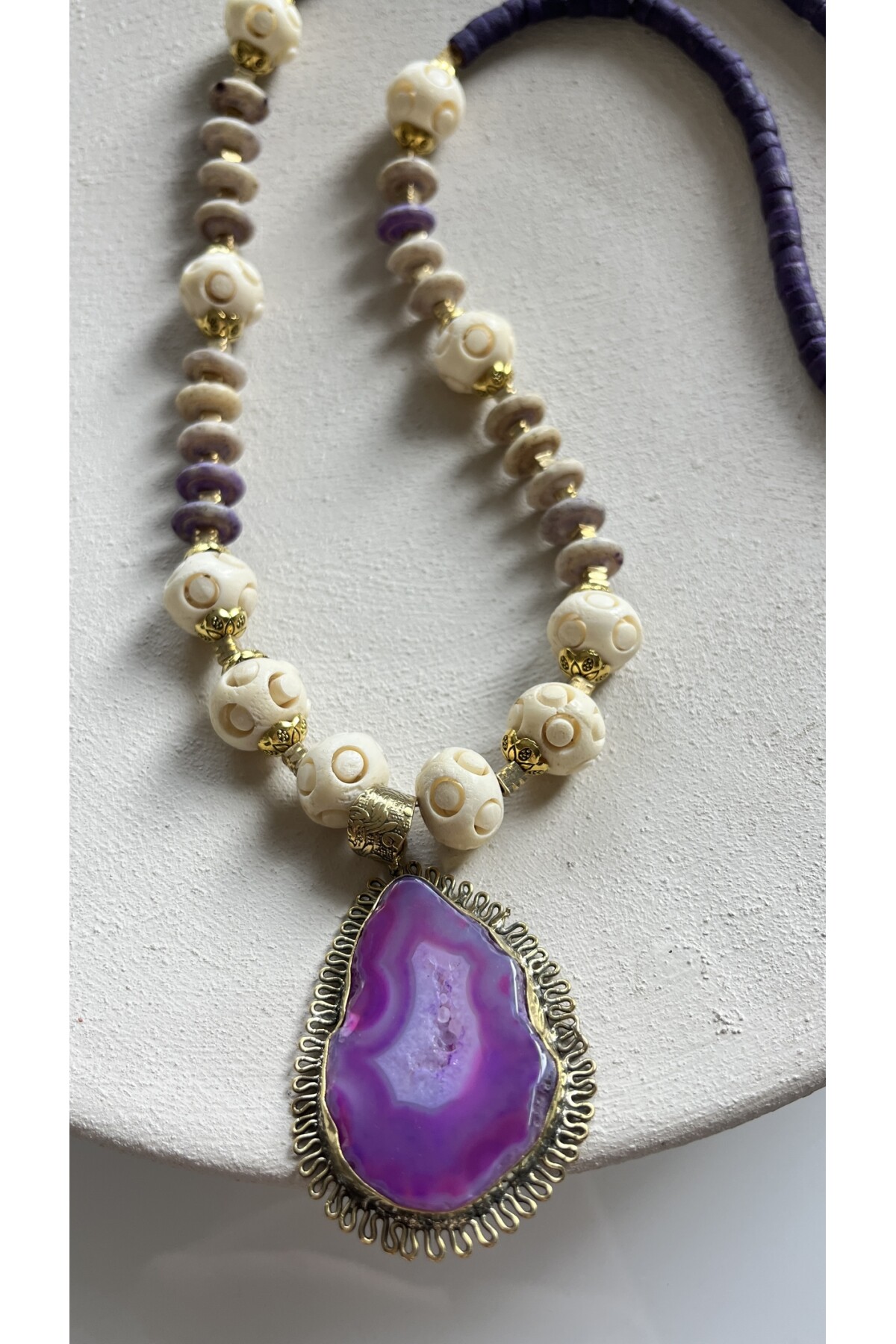 Kerti Akik Doğal Taş Kolye