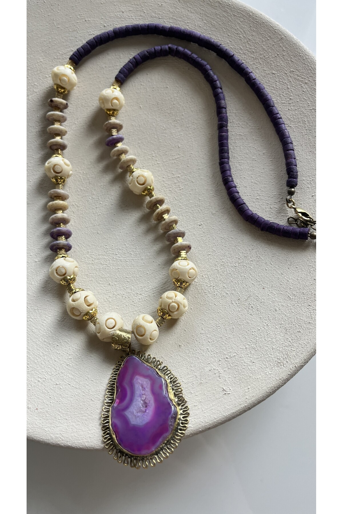 Kerti Akik Doğal Taş Kolye