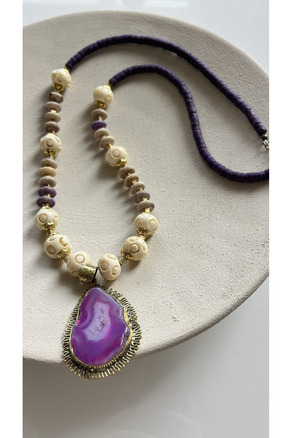 Kerti Akik Doğal Taş Kolye