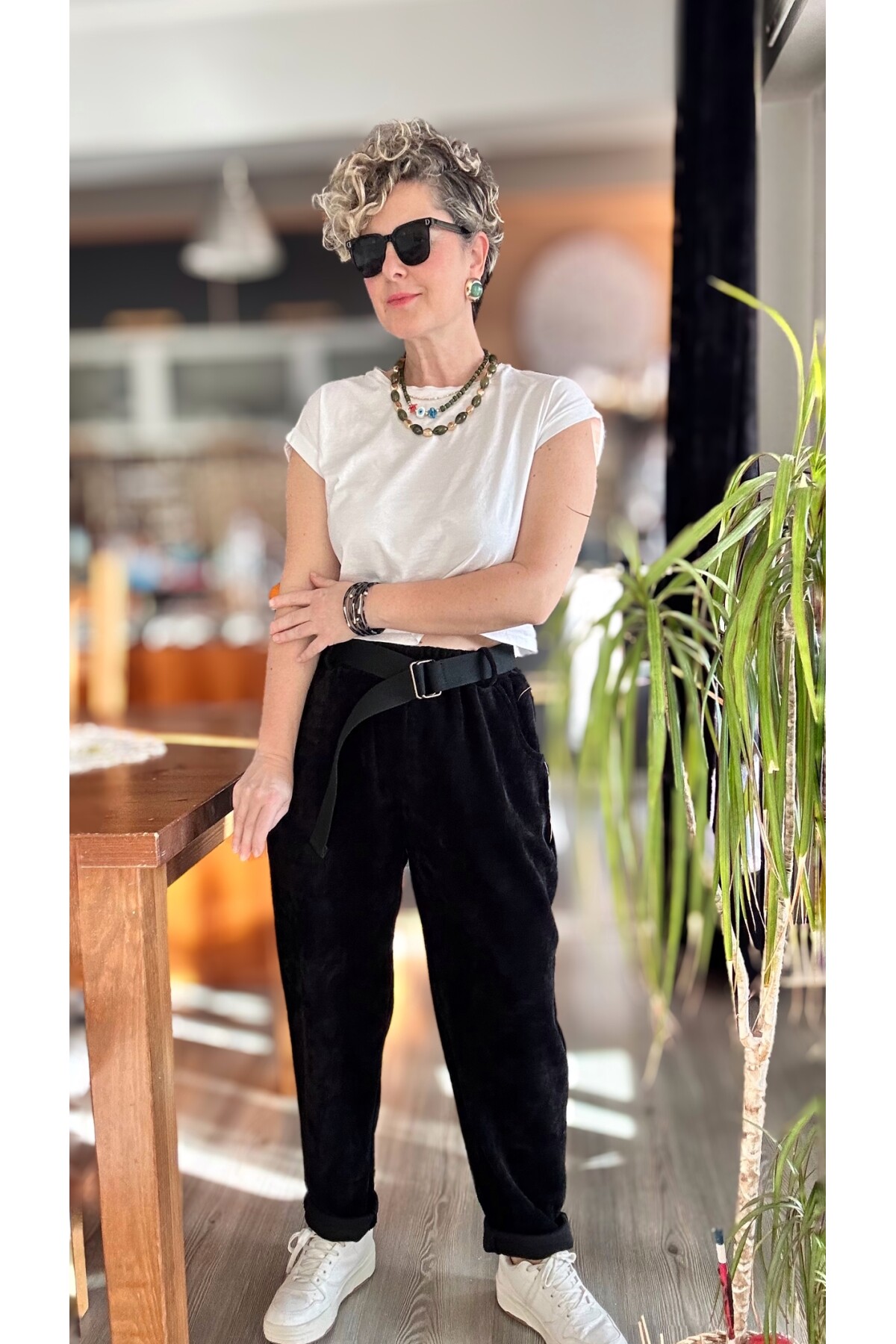 Luppo İtalyan Şönil Kemerli Havuç Pantolon Siyah