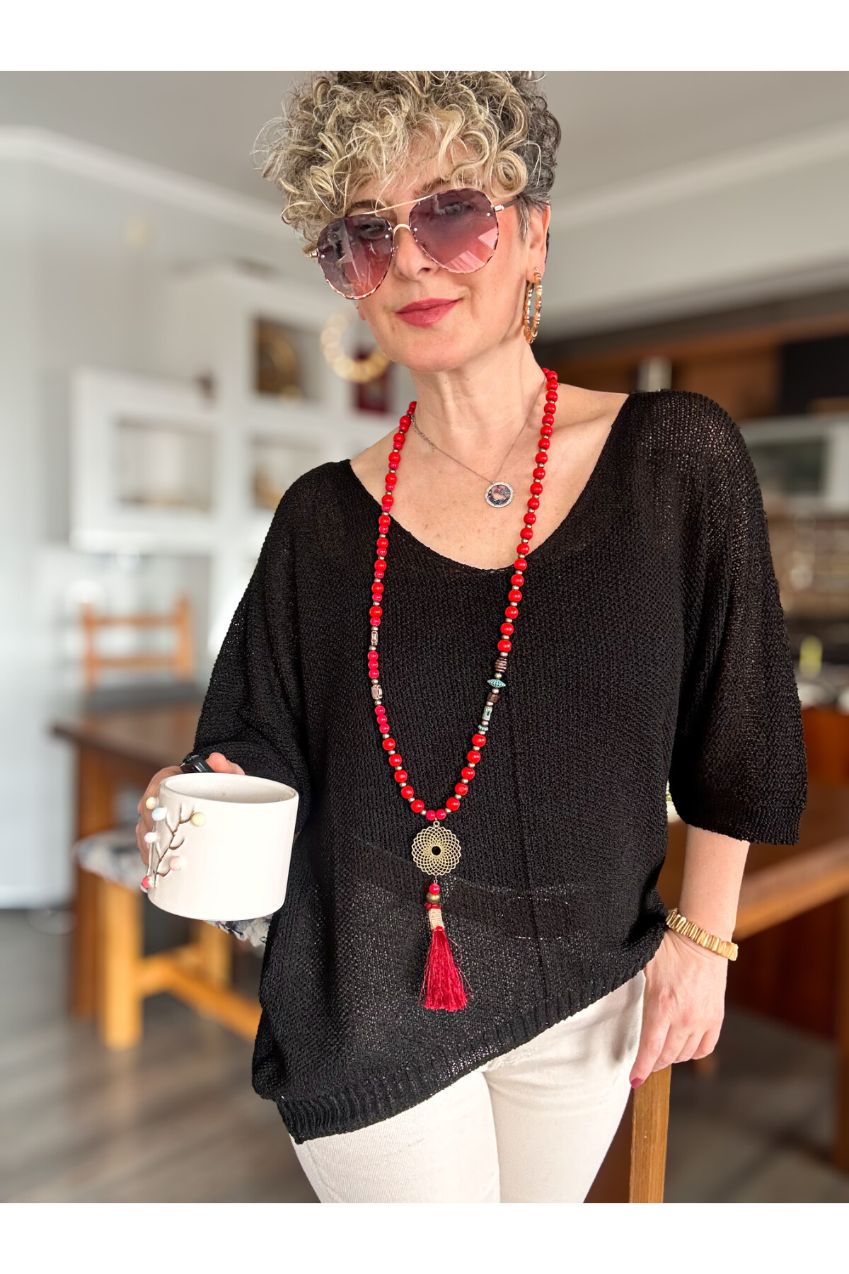 Miatta Tasarım Merserize Bluz Siyah