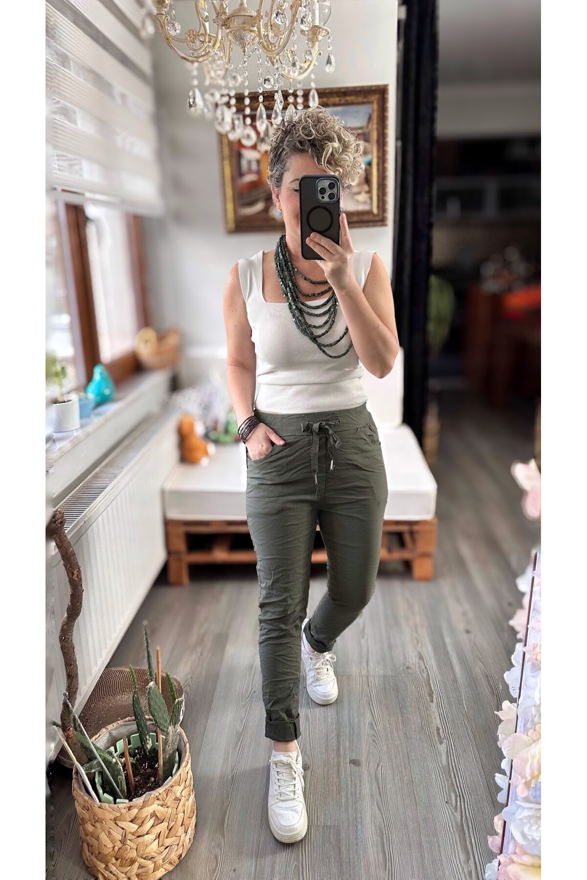 Nino İtalyan Sihirli Pantolon Haki Yeşil