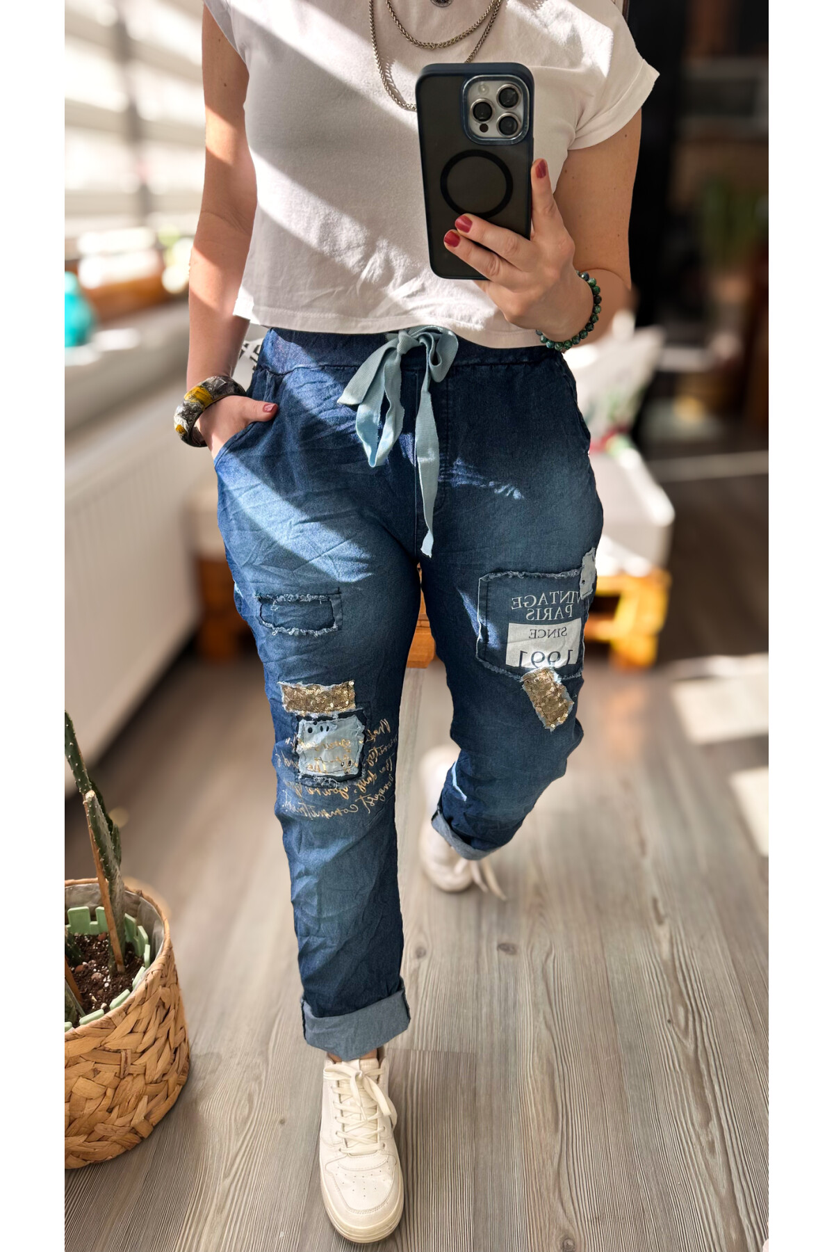 Nox İtalyan Pul Payet Detay Likralı Jean Pantolon