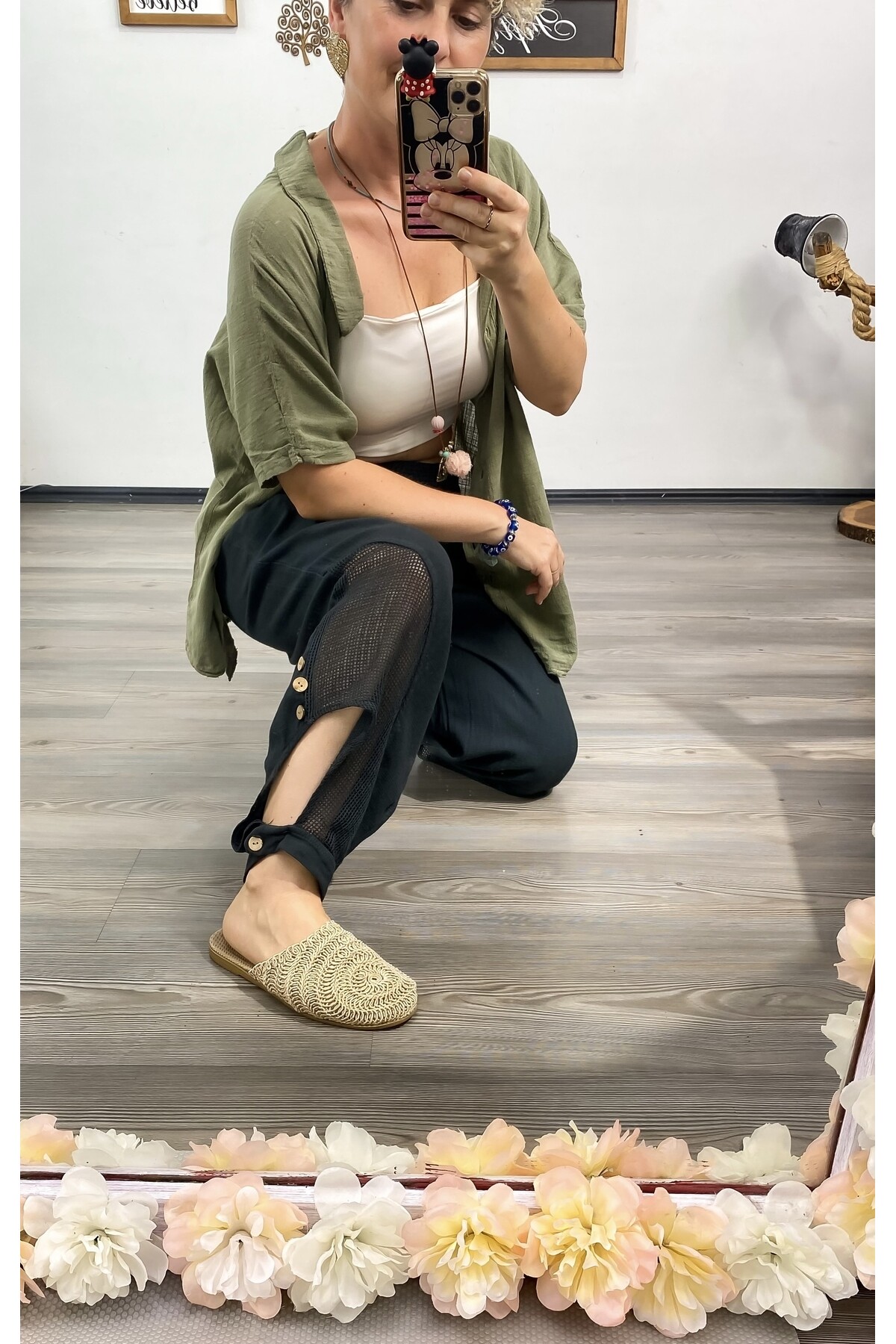 Piango Tasarım Paça File Detay Pantolon Siyah