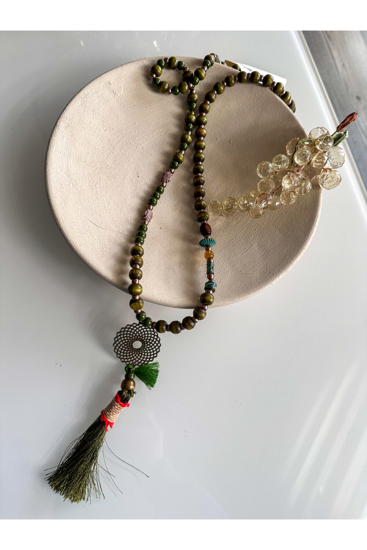 Tosca Haki Tahta Tasarım Kolye