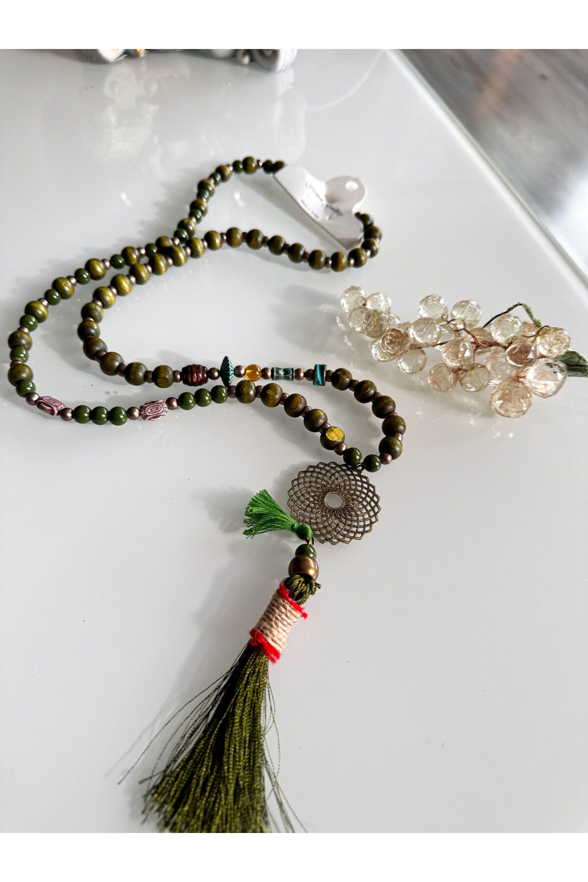 Tosca Haki Tahta Tasarım Kolye