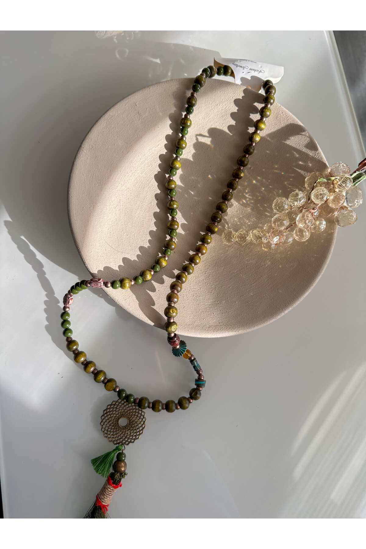 Tosca Haki Tahta Tasarım Kolye