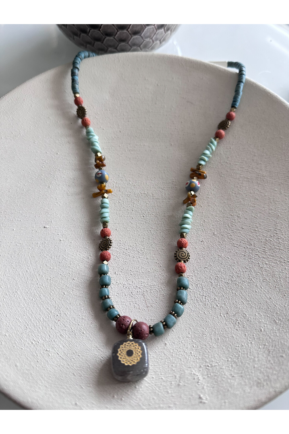 Vendu Doğal Etnik Taş Kolye