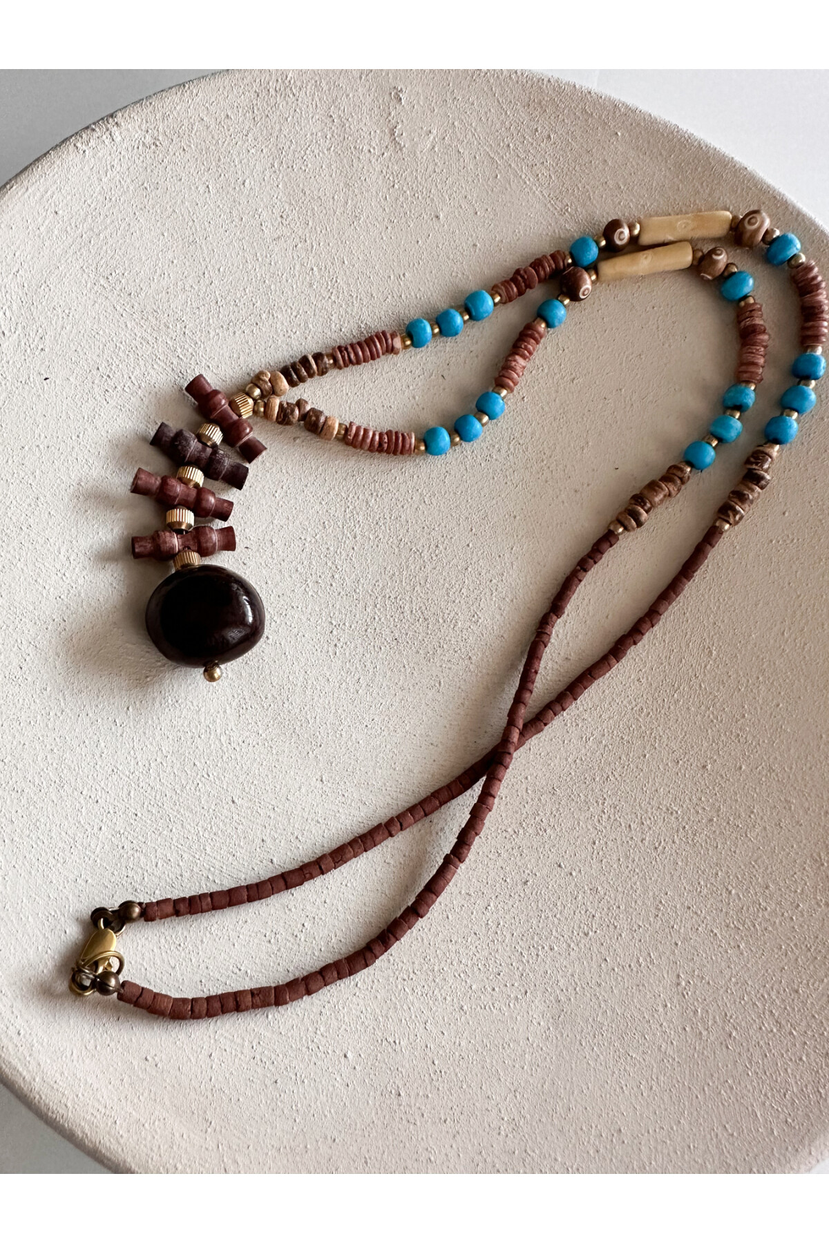 Wolt Doğal Taş Etnik Kolye