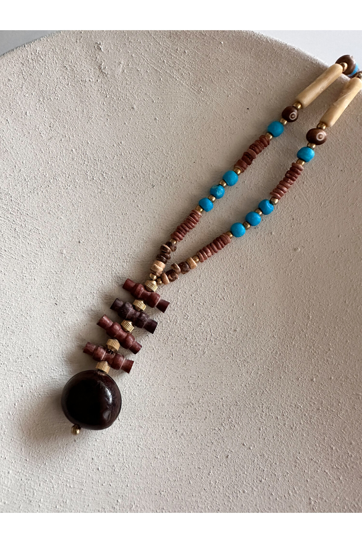 Wolt Doğal Taş Etnik Kolye