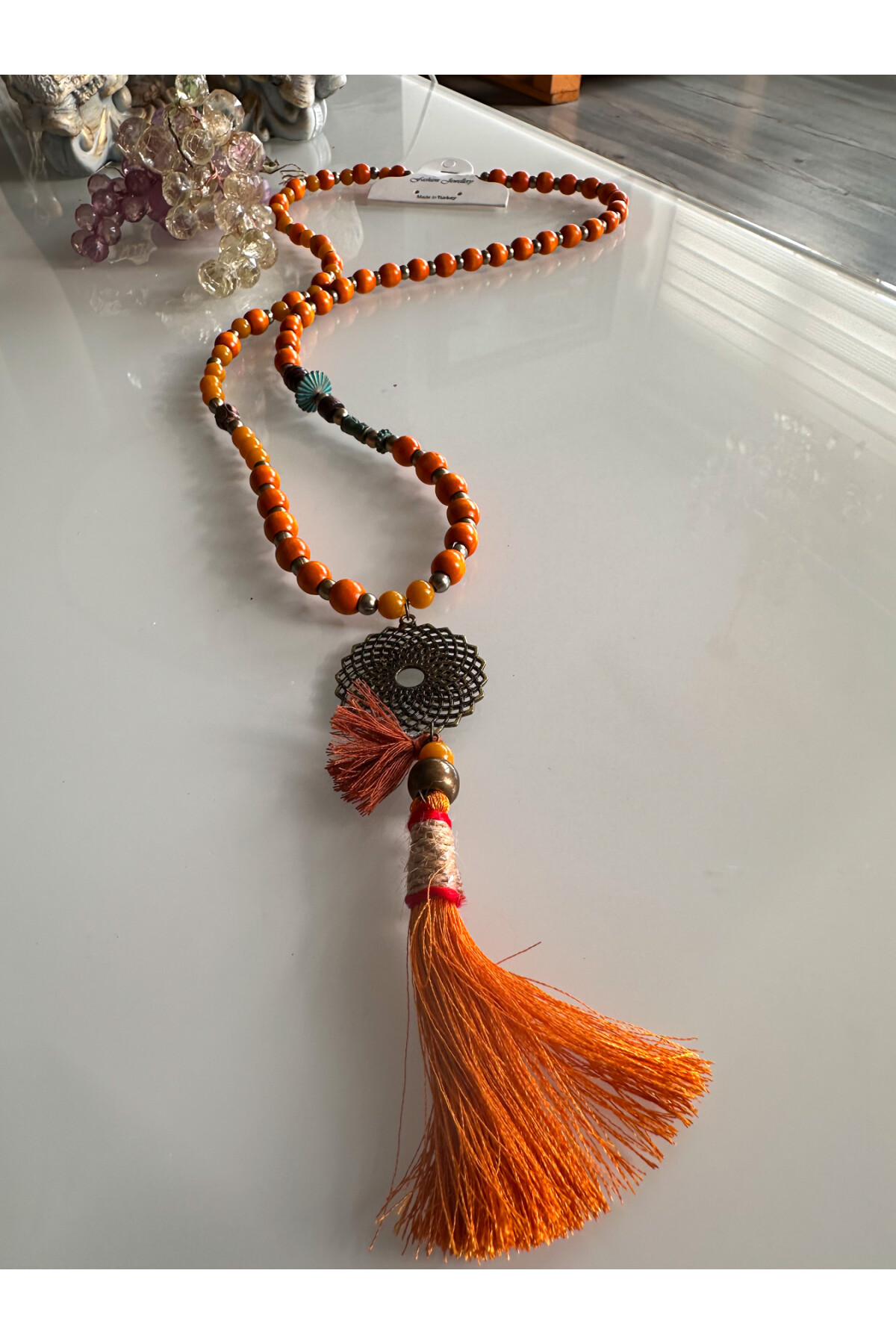 Yense Turuncu Tasarım Kolye