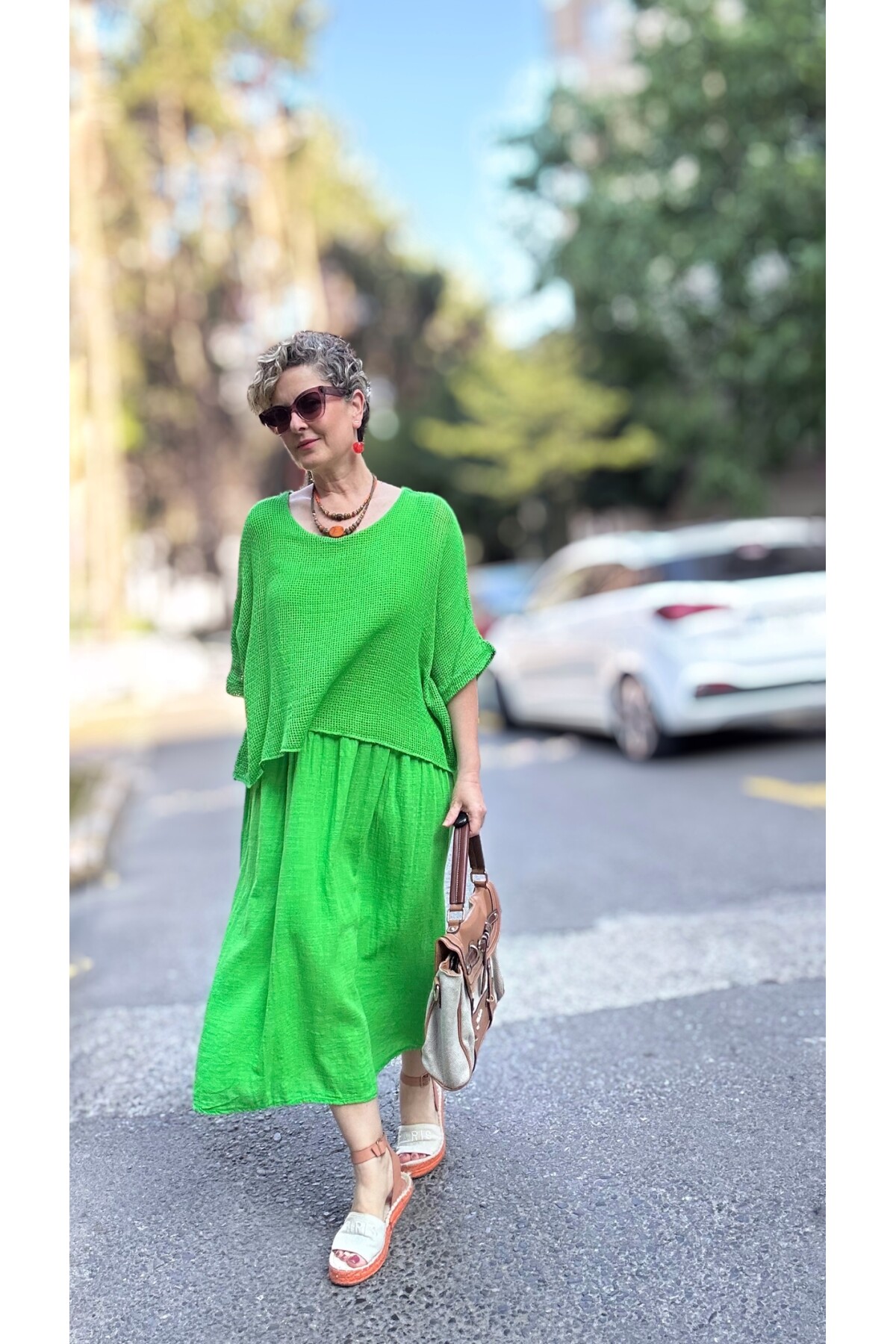 Abitare İtalyan Fisto File Detay Vip Elbise Neon Yeşil