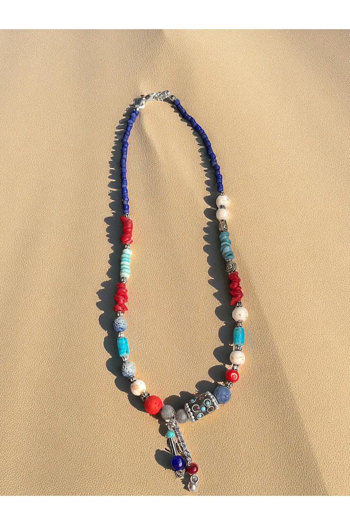 Alom Doğal Taş Etnik Kolye