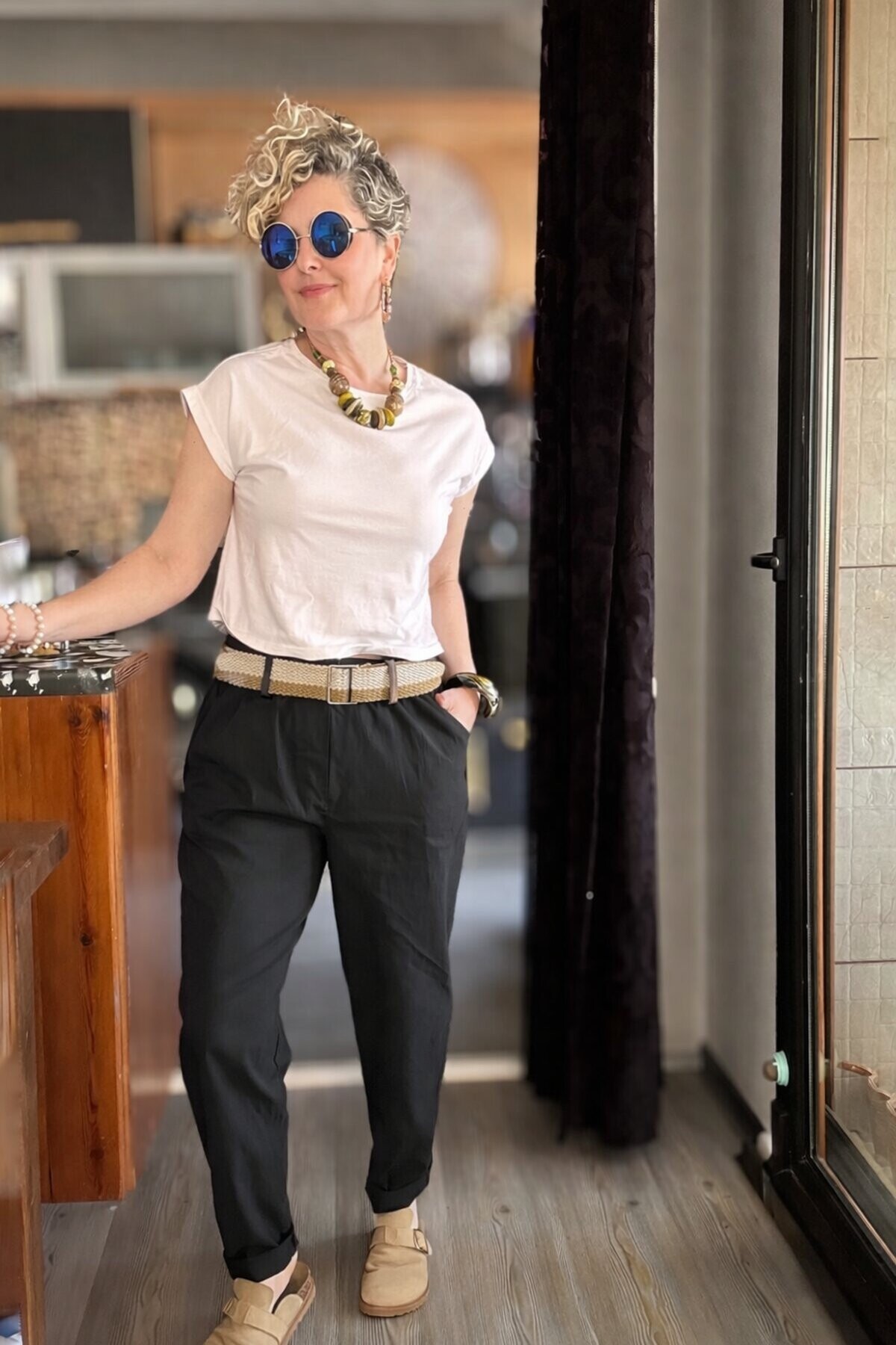 Betty İtalyan Balon Kemerli Pantolon Siyah