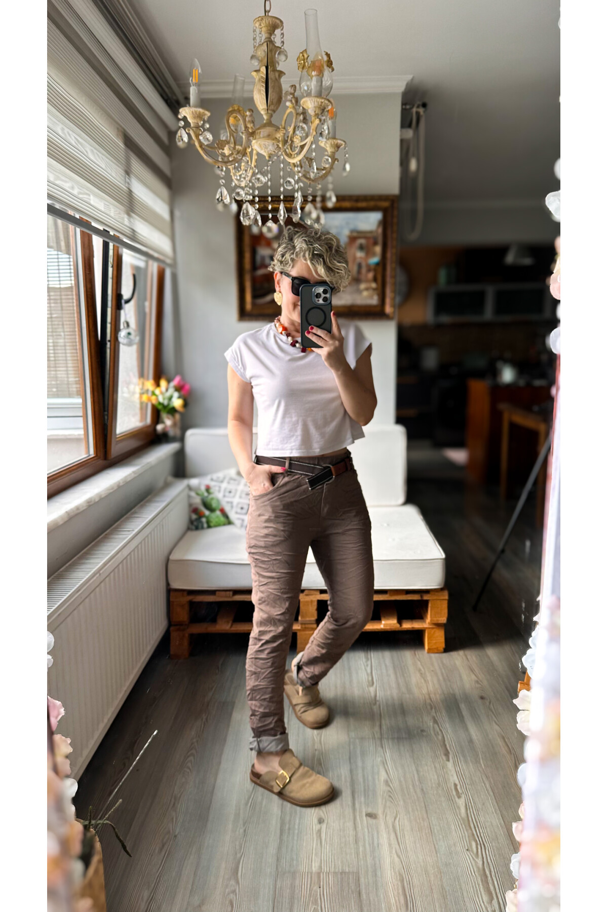 Bisso İtalyan Detay Kemerli Sihirli Pantolon Vizon