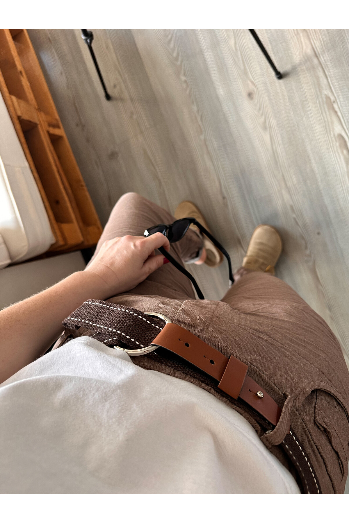 Bisso İtalyan Detay Kemerli Sihirli Pantolon Vizon