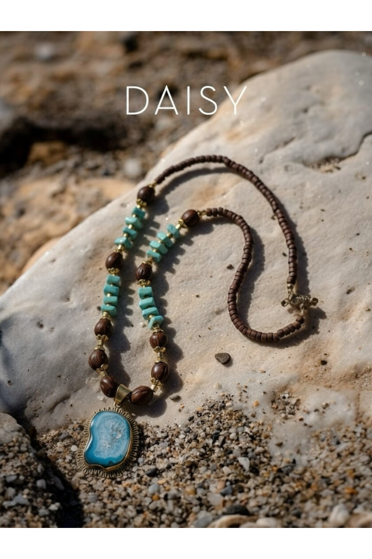 Diva Akik Doğal Taş Kolye