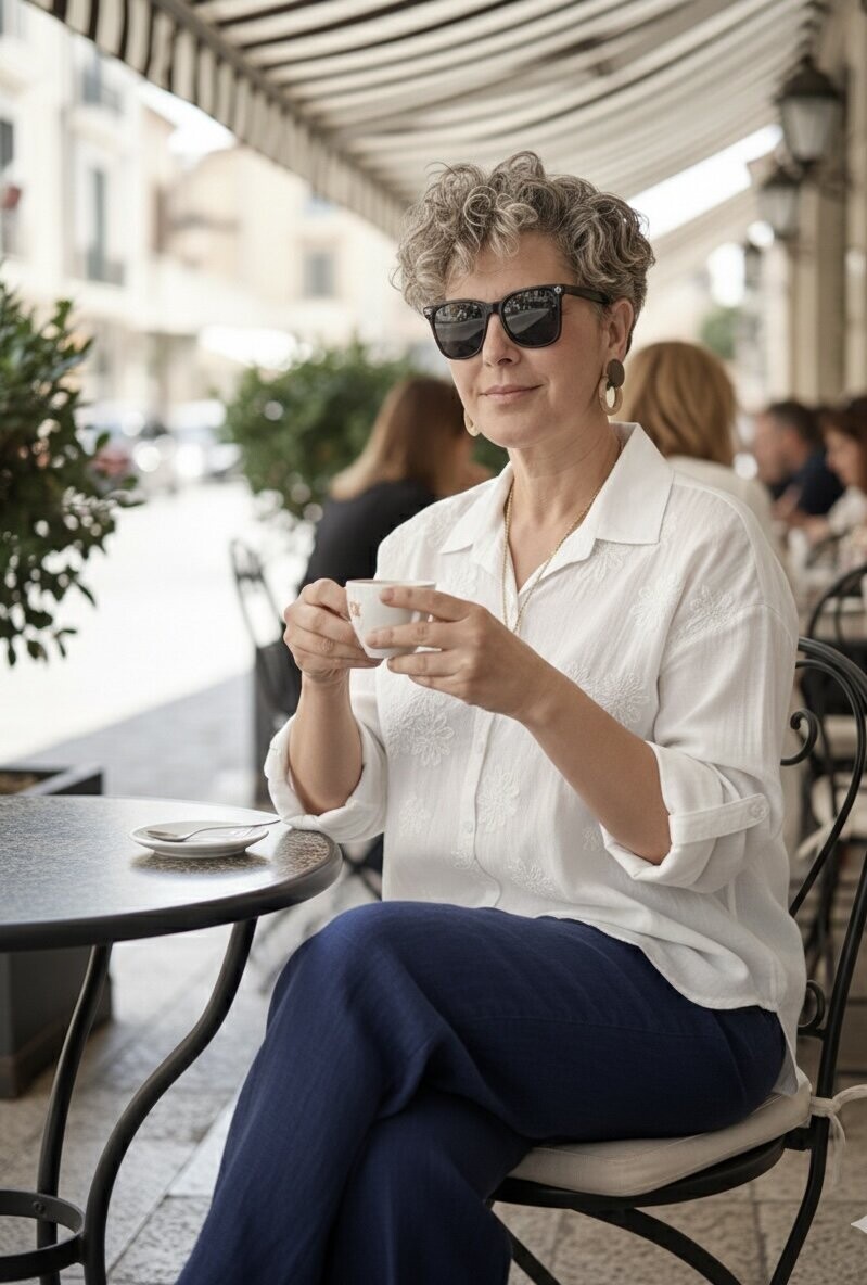 Eyyo İtalyan Dolgu Çiçek Desen Gömlek Beyaz