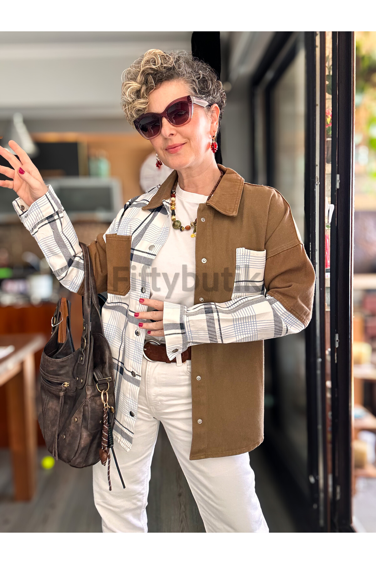 Fortes Tasarım Ekose Gabardin Gömlek Ceket