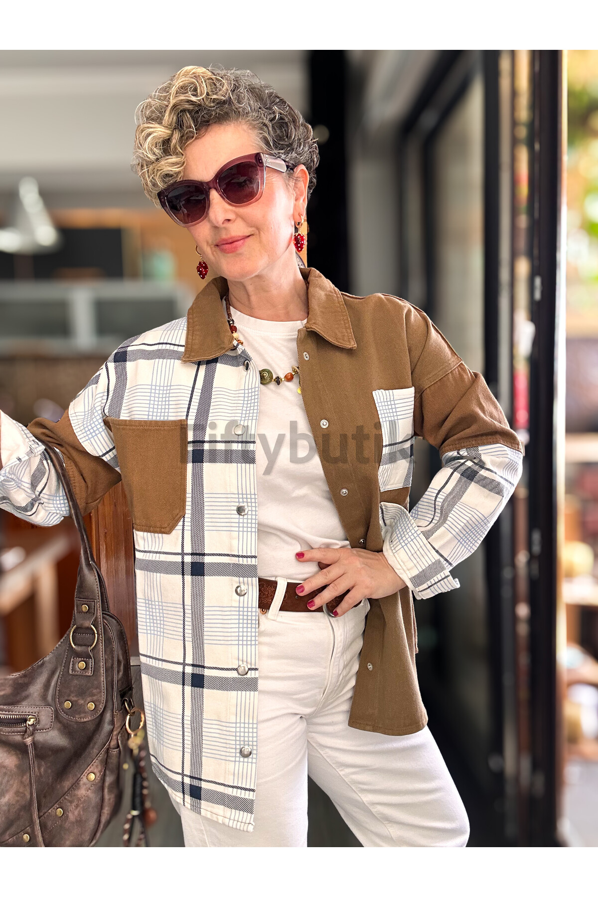 Fortes Tasarım Ekose Gabardin Gömlek Ceket