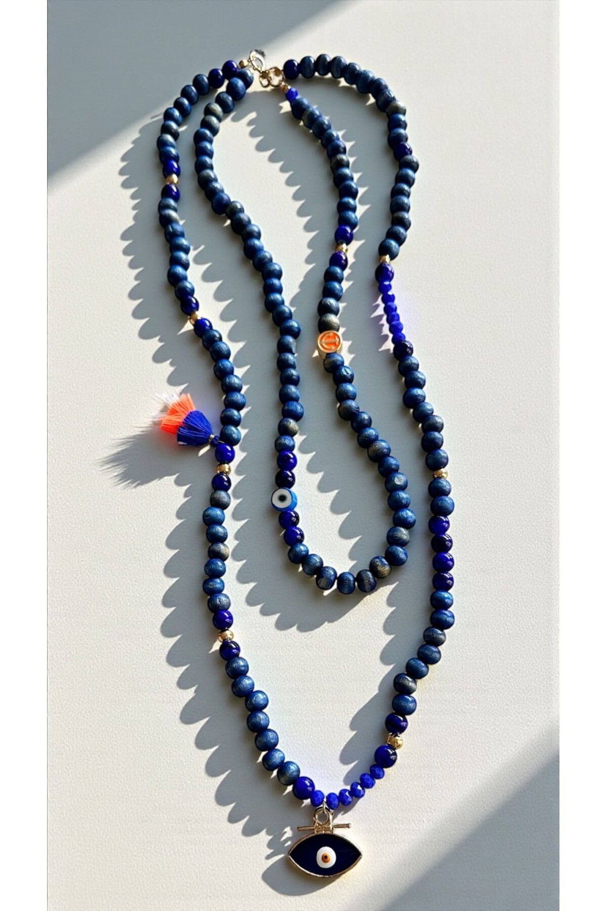 Maes Mavi Tahta Tasarım Kolye