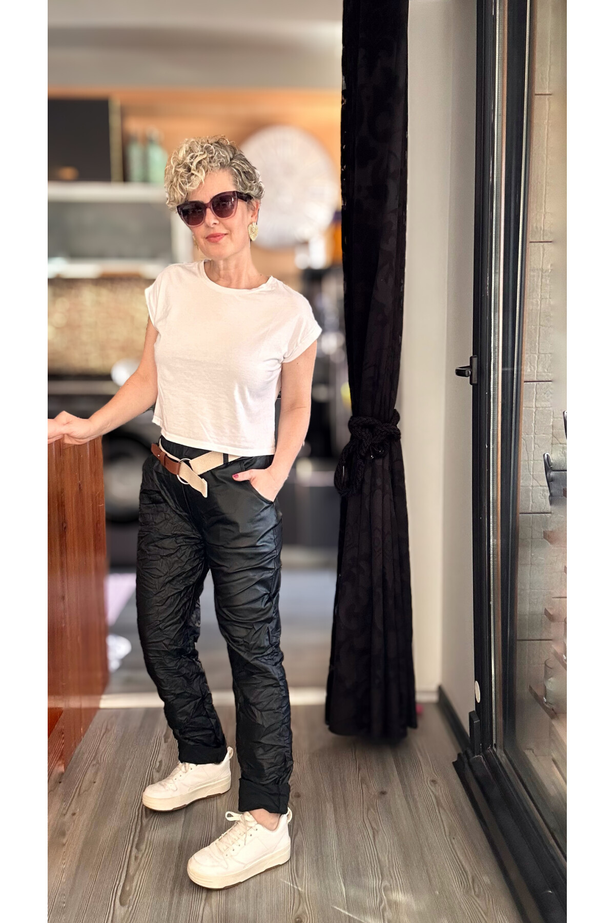 Lacco İtalyan Kemerli Deri Pantolon Siyah