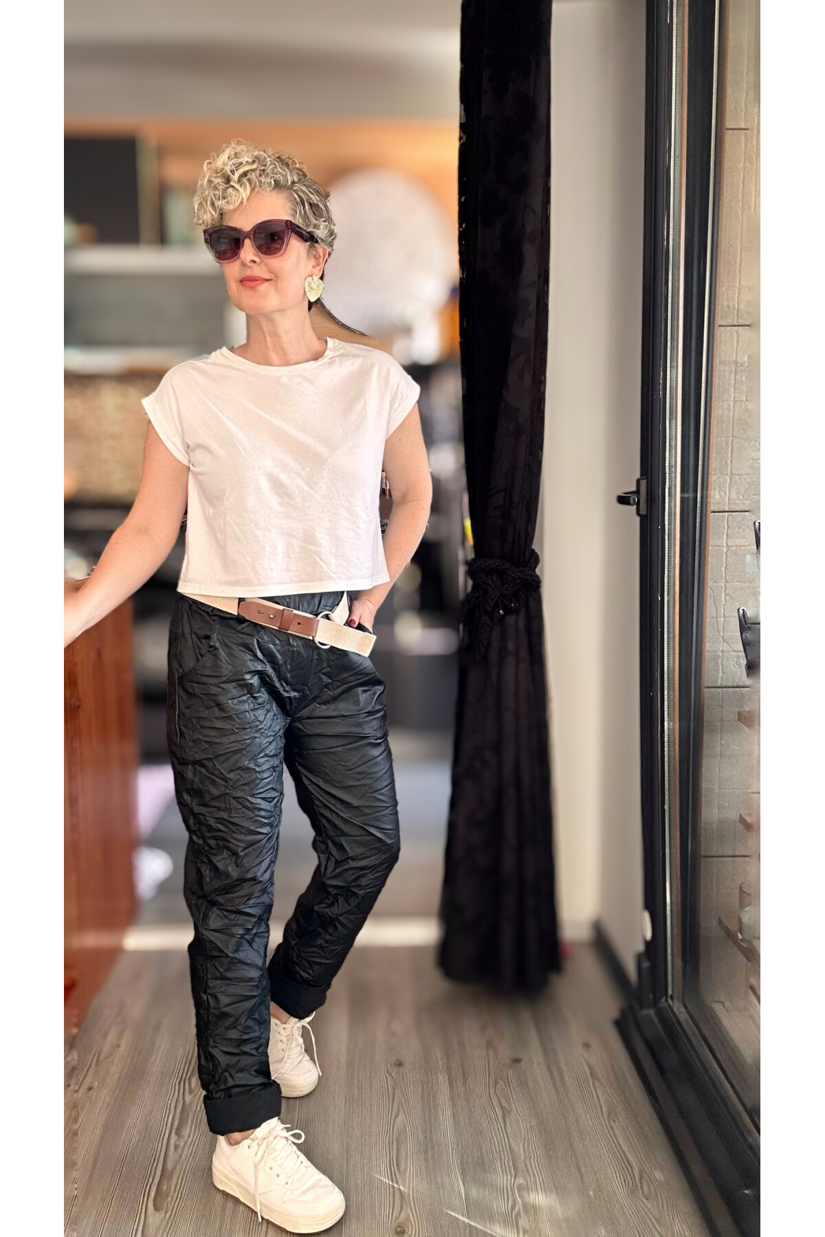 Lacco İtalyan Kemerli Deri Pantolon Siyah