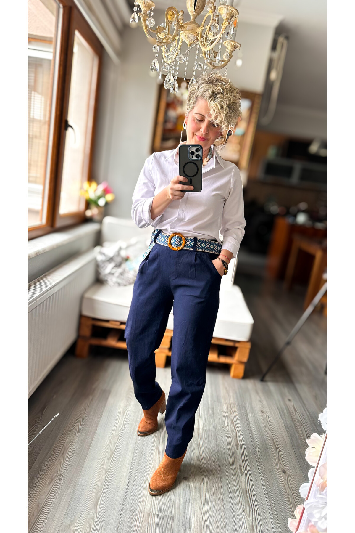 Livros İtalyan Kemer Detay Pantolon Lacivert