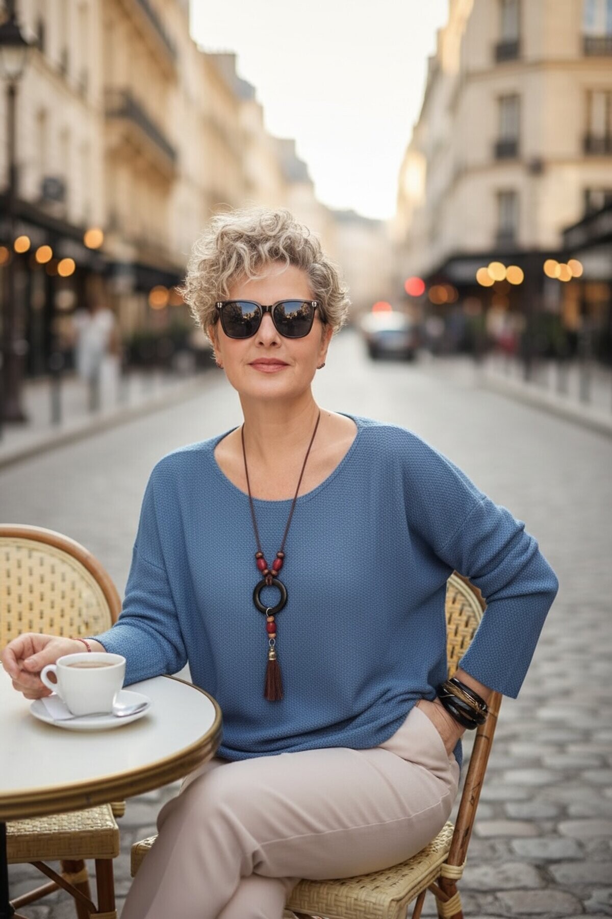 Meggis Kolyeli Tasarım Merserize Açık Mavi