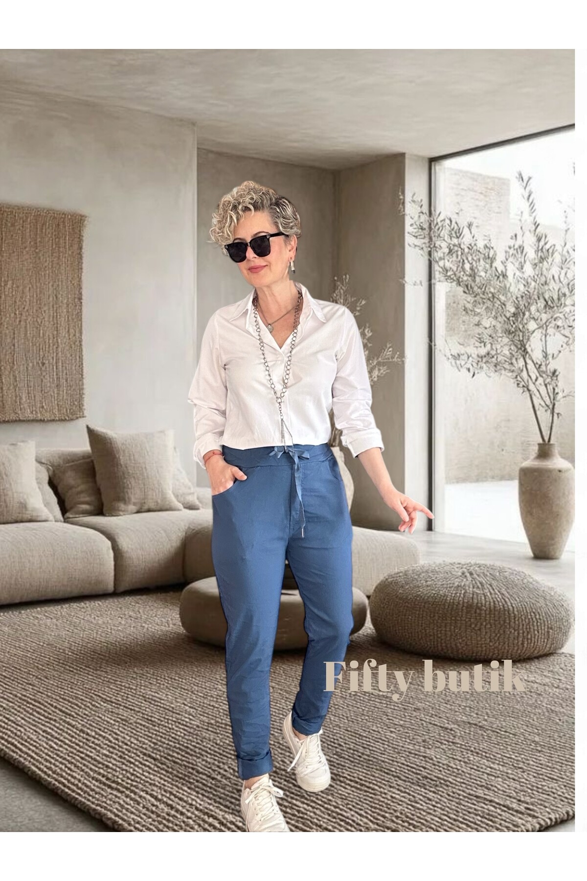 Nino İtalyan Sihirli Pantolon İndigo Mavi