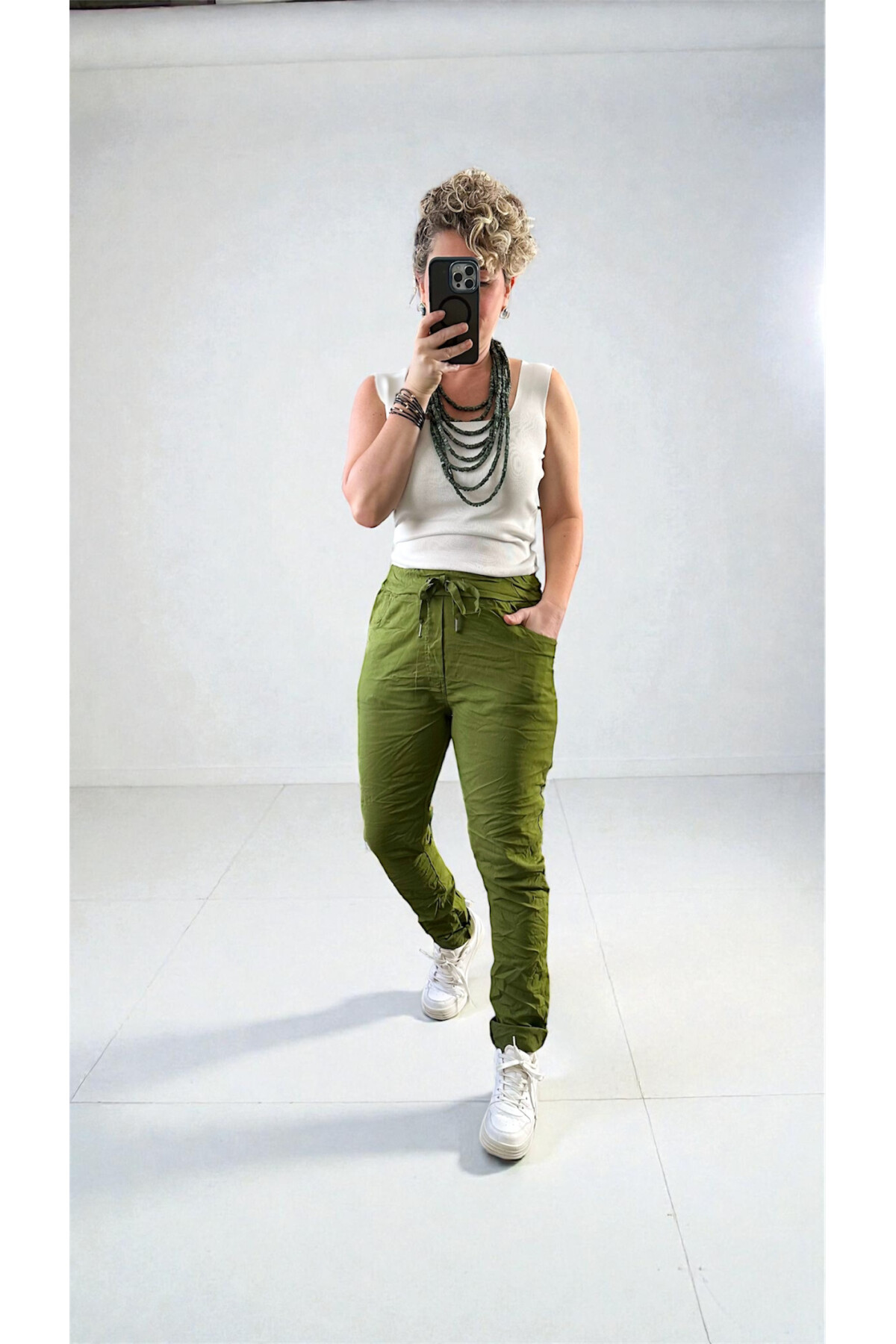 Nino İtalyan Sihirli Pantolon Yağ Yeşil