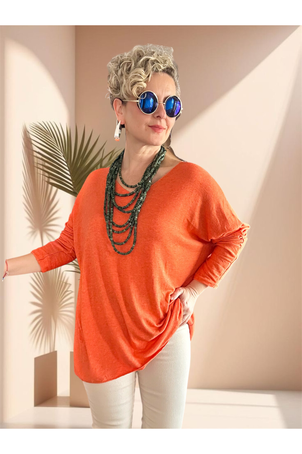 Nonna İthal V Yaka Tasarım Triko Yavruağzı