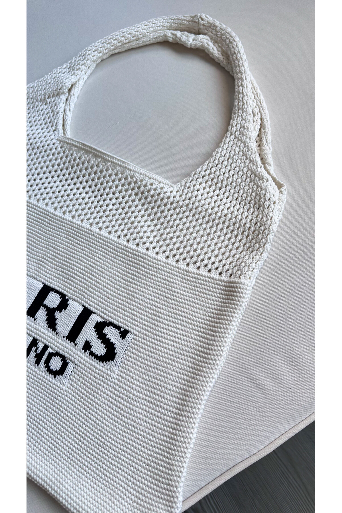 Premium İthal Örme Çanta Beige