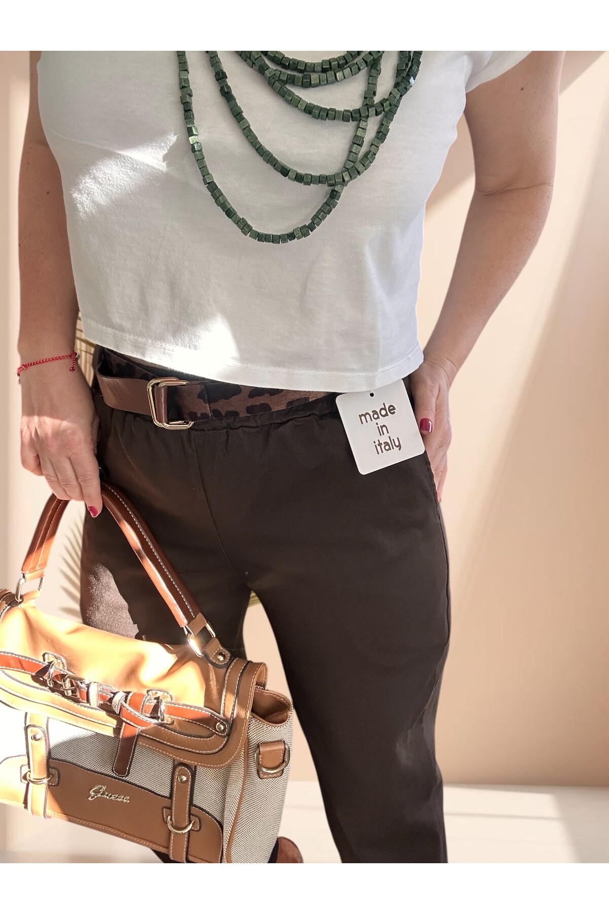 Premium Racci İtalyan Detay Kemerli Sihirli Pantolon Acı Kahve