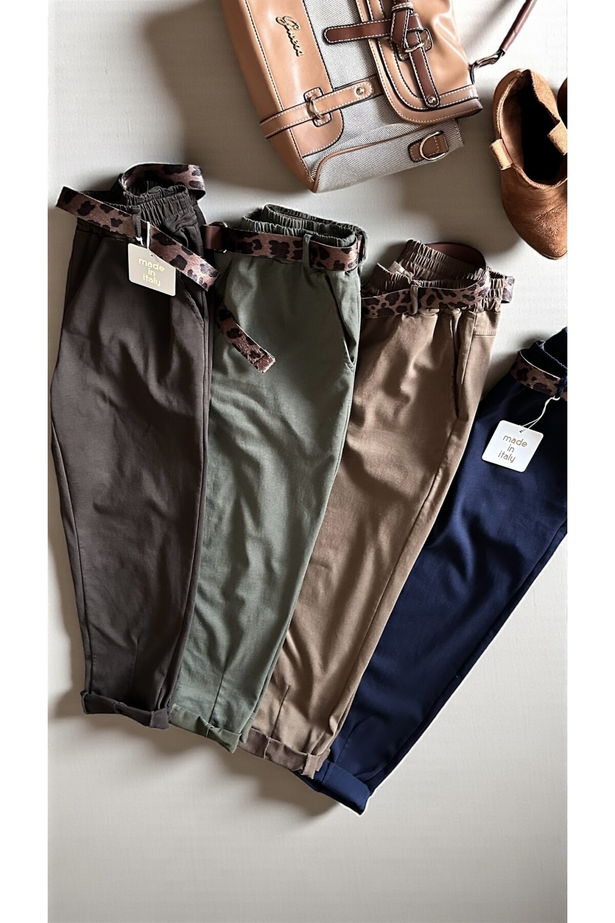 Premium Racci İtalyan Detay Kemerli Sihirli Pantolon Acı Kahve